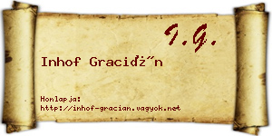 Inhof Gracián névjegykártya