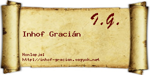 Inhof Gracián névjegykártya